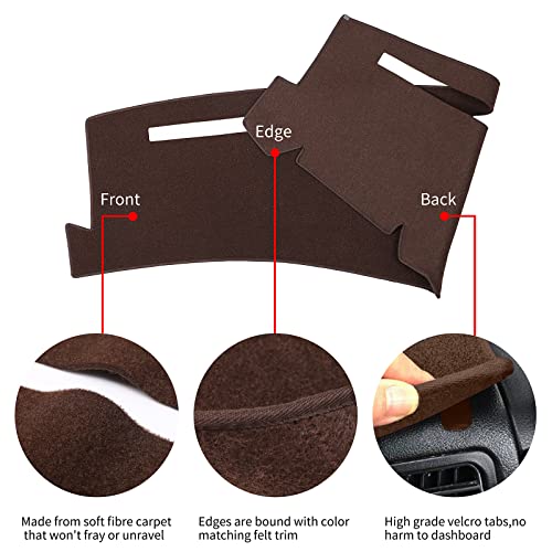 Dashboard Cover for Chevrolet Silverado 1500 2500 3500 1999-2006 Avalanche Chevy Tahoe Suburban GMC Sierra Yukon Dash Cover Mat(Premium Carpet, Brown) - color: Brown