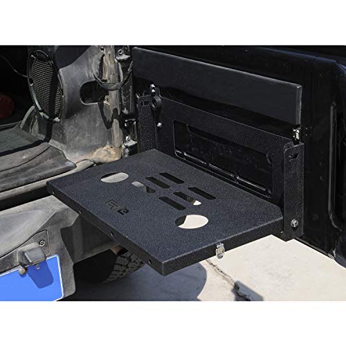 EAG Metal Tailgate Table Cargo Storage Rack Shelf Compatible with 07-18 Wrangler JK