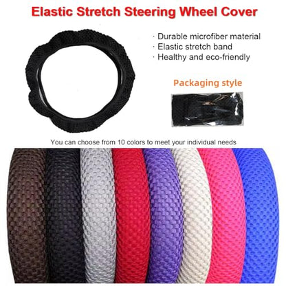 Hiflyer Steering Wheel Cover - Universal 14.5-15 Inch, Soft Microfiber Car Wheel Cover for Women & Men (Black)