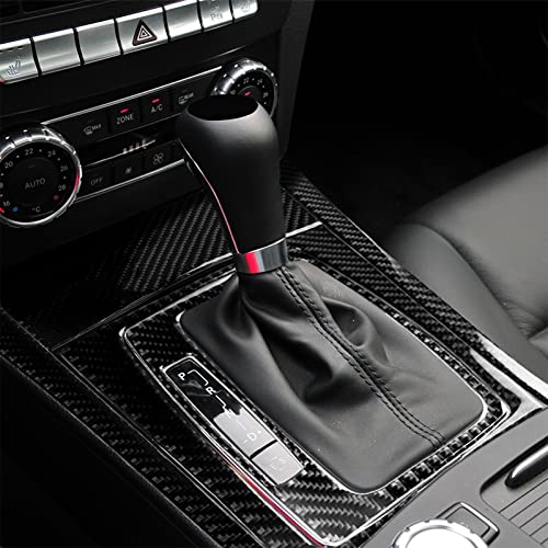 for Mercedes-Benz C-Class W204 2007-2013 Real Soft Carbon Fiber Center Console Gear Shift Panel Surround Cover Trim Kit Car Interior Accessories - color: Gear Shift Panel B