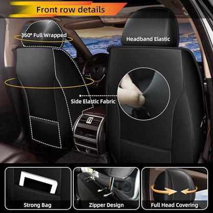 Seat Covers for Jeep Renegade 2015-2024: 2 Front Set Breathable Car Seat Covers Faux Leather Automotive Seat Cushion(Black) - color: #089-Black, size: 11-Renegade-2 front seat covers only