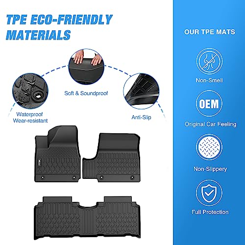 Nilight TPE Floor Mats for Hyundai IONIQ 5 SE Standard Range SE SEL 2022 2023 2024 2025 2026 with Movable Console,All Weather Custom Fit Heavy Duty Floor Liners - color: 2022-2025 Hyundai IONIQ 5