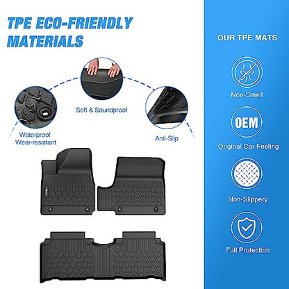 Nilight TPE Floor Mats for Hyundai IONIQ 5 SE Standard Range SE SEL 2022 2023 2024 2025 2026 with Movable Console,All Weather Custom Fit Heavy Duty Floor Liners - color: 2022-2025 Hyundai IONIQ 5