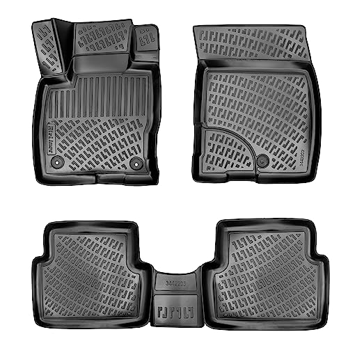 RizLiner Ford Maverick 2022-2026 (No Hybrid Models) Floor Mats 3D Custom Fit Compatible with Ford Maverick Rubber Car Mats Laser Measured Floor Liners All Weather Non-Slip TPE (Front & Rear, Black) - size: Maverick 2022 - 2026