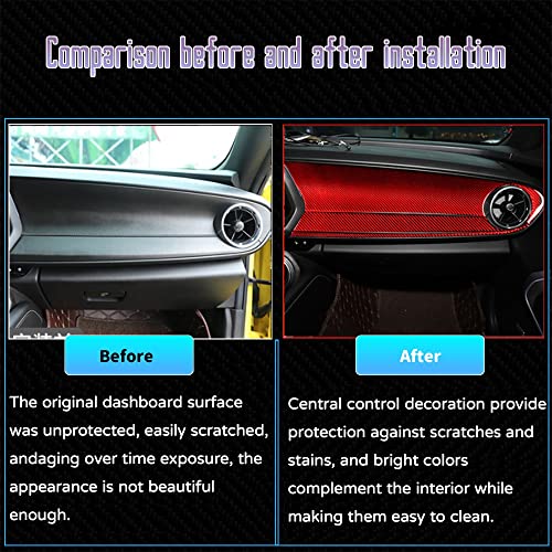 Custom Interior Accessories 3PCS for Chevrolet Camaro 2016 2017 2018 2019 2020 2021 2022 Red Carbon Fiber Center Console Cover Co-Pilot Dashboard Cover Sticker Protection Decoration - size: Co-pilot dashboard cover