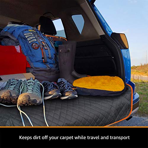 Cargo Liner for Dogs Waterproof Pet Cargo Covers for SUV with Bumper Flap Protection Heavy Duty Nonslip Dog Trunk Cargo Protector Washable Dog Seat Cover for Universal and Large Size SUVs