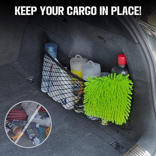2 Packs Universal Mesh Cargo Net,Elastic Car Storage Net Pocket Bag for Trunk,Automotive Cargo Nets Storage Pouch Add On Organizers for RV,Car,Truck(22.6 * 9.5 inch) - size: 22.6 * 9.5
