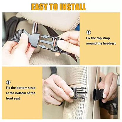 2 Pack Backseat Car Organizer & Kick Mat, Waterproof Seat Back Protector with Clear Pad/Tablet Holder, Universal Fit Car Organizer for Kids Travel Essentials & Storage for SUV/Truck/Sedan