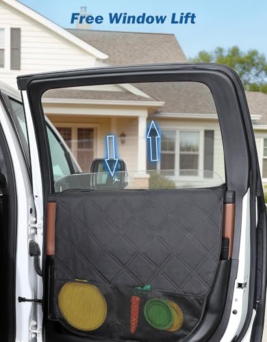 JOYTUTUS Dog Car Door Protector Compatible with Large SUV/Trucks, Waterproof & Anti-Scratch Door Protector from Dog Scratching with Storage Pockets (2 Packs Universal Fit) - size: Fit for Large SUV/ Trucks