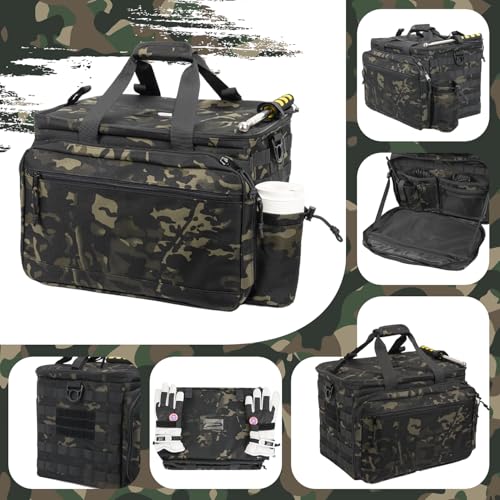 SCAVATA Patrol Bag Law Enforcement, Police Gear Car Front Seat Vehicle Organizer Bags with MOLLE System (Camo) - color: Camouflage