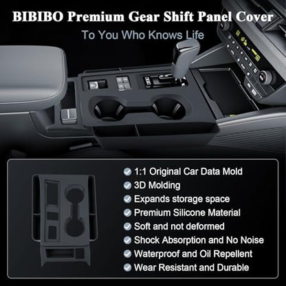 BIBIBO for New 2026 Subaru Outback Gear Shift Panel Cover 2026 Subaru Outback(Premium,Limited,Touring,Wilderness,Limited XT,Touring XT) Gear Shift Trim Cover Silicone w/Side Storage Box - color: Black-Gear Shift Cover