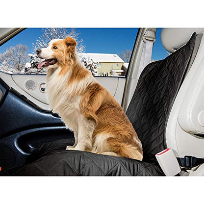 Furhaven Universal Water-Resistant Quilted Single Car Seat Protector - Black, One Size