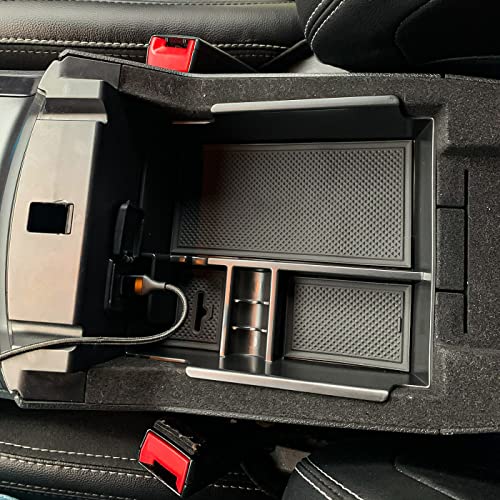 Center Console Organizer Tray Compatible with Ford Explorer 2012 2013 2014 2015 2016 2017 2018 2019 Accessories Armrest Glove Box Secondary Storage Divider Insert ABS Materials