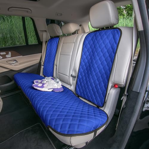 FH Group Car Seat Cover Cushion - Cars Trucks SUV, Faux Leather Car Seat Cushions, Waterproof Car Seat Cover Cushion, Universal Fit Car Seat protector Rear Set Blue - color: Blue, style: Rear Set