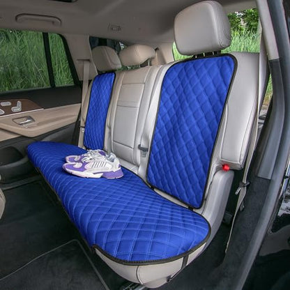 FH Group Car Seat Cover Cushion - Cars Trucks SUV, Faux Leather Car Seat Cushions, Waterproof Car Seat Cover Cushion, Universal Fit Car Seat protector Rear Set Blue - color: Blue, style: Rear Set
