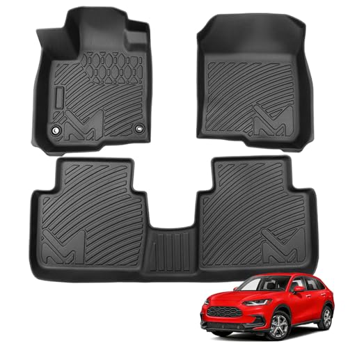 Floor Mats Custom for Honda HR-V HRV 2023-2026, TPE Automotive All Weather Cover Protection Waterproof Black Floor Liner Front & Rear Row Full Set Car Mats, 3PCS - size: 3PCS (2Row), style: For 2023-2025 | Honda HR-V HRV | 1st & 2nd Row | FBM