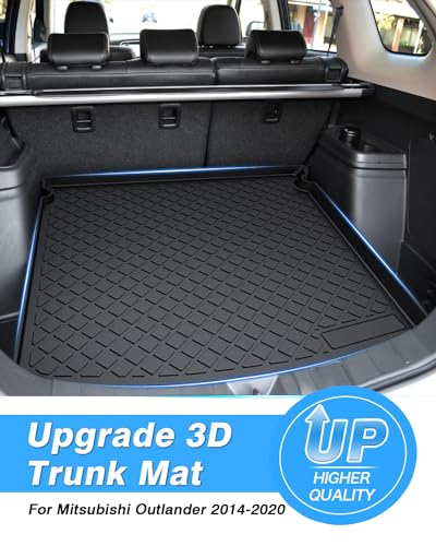 Powerty Trunk Mat for 2014-2019 2020 Mitsubishi Outlander Accessories Cargo Mats TPE All Weather Cargo Liner Heavy-Duty Trunk Liners (Not for Outlander Sport Models) - size: Cargo Mat｜For｜14-20｜Mitsubishi Outlander