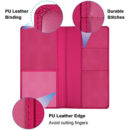 Wisdompro Car Document Holder Organiser, PU Leather Vehicle Insurance and Registration Holders Wallet Case for ID Card, Driving Licence, Key Contact Information Cards - color: Light Hot Pink