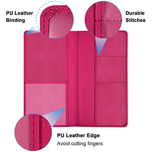 Wisdompro Car Document Holder Organiser, PU Leather Vehicle Insurance and Registration Holders Wallet Case for ID Card, Driving Licence, Key Contact Information Cards - color: Light Hot Pink