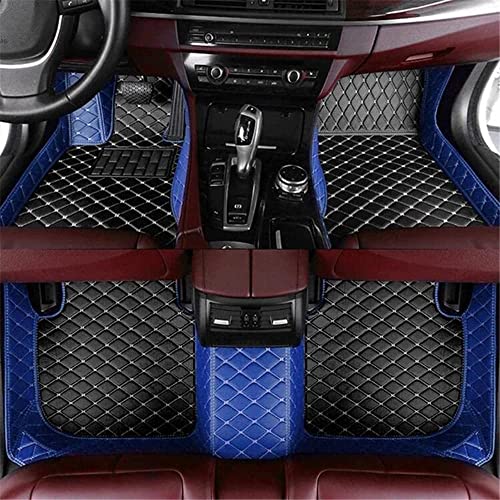 Custom Waterproof Leather Car Floor Mats Fit for Most Car SUV Truck & Sportscar All Weather Protection Vehicles (Black+Blue) - color: Black+Blue