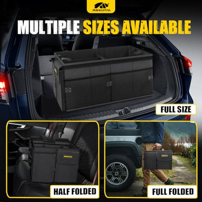 MIKKUPPA Car Trunk Organizer - 65L Collapsible Trunk Organizer with Lid, Sturdy Car Storage for SUV Auto Truck Van with Adjustable Straps and Non Slip Bottom (Black)