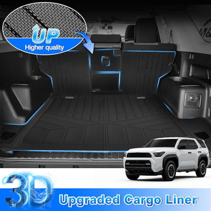 4Runner Cargo Liner - Trunk Mat for Toyota 4Runner 5 Seats 2010-2024 (W/0 Sliding Tray & No 3rd Seat), All Weather Cargo Mat for 4Runner Accessories, Heavy Duty Car Mats, Car Accessories - size: 2)Toyota 4Runner 10-24