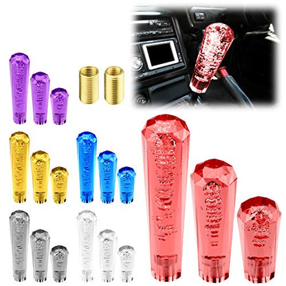 EZAUTO WRAP Shift Knob Stick Crystal Transparent Bubble Blue Throw Gear Shifter 15cm - color: Blue, size: 15cm