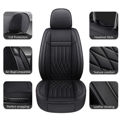 Car Seat Covers Full Set Fit for Honda HRV 2016-2026, Premium Faux Leather Car Seat Protectors,Breathable Anti-Slip Full Wrapping Edge Seat Covers(Black,Full Set)