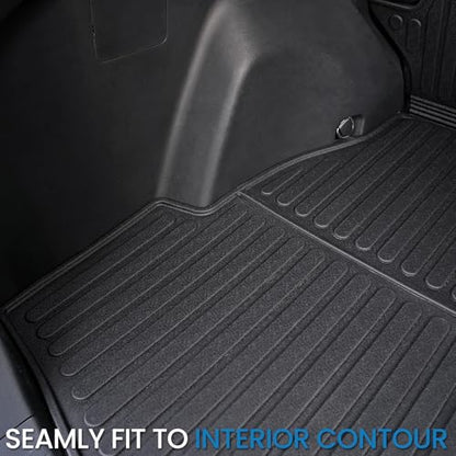 Cargo Mat with Backrest Mat for Toyota RAV4 2019-2024 2025 (Include Hybrid) Car Mat Accessories, All Weather TPE Trunk Cargo Liner Trunk Mat with Seat Back Mat (Trunk Mat with Backrest Mat)