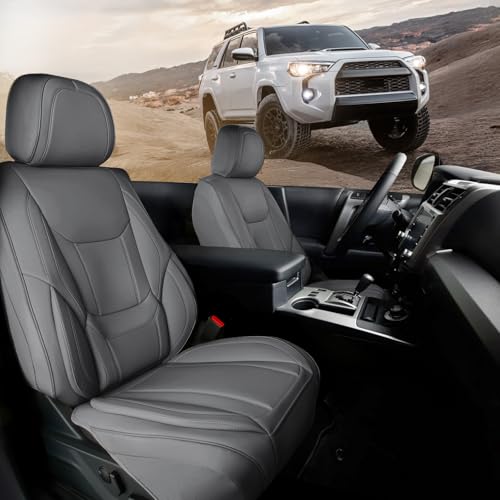 Coverland Custom Fit Car Seat Covers for SUV Compatible with [2024-2026 Chevy Traverse] Premium Car Seat Cover Water Resistant Leather Non-Slip Interior Protector [Front Dark Gray - Size Chart A15] - color: Front - Dark Gray, size: A15 (See Vehicle Size C