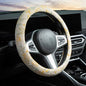 Beige Spherical Flowers Steering Wheel Cover Auto Embroidery Steering Wheel Protector, Anti-Slip, Breathable, Absorbing Sweat, Universal Car Accessories 14.5–15 inch,Fit for Most Car, Trucks, SUV - style: Beige Spherical Flowers JQ