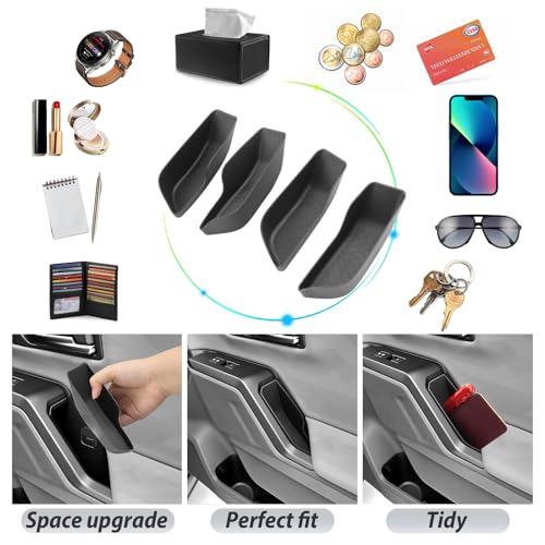 4Pack for 2026 Toyota RAV4 Door Side Storage Box for 2026+ Toyota RAV4 (LE/SE/XLE Premium/Woodland/XSE/Limited) Door Handle Organizer 2026 RAV4 Accessories Insert Glove Pallet (Front & Rear)