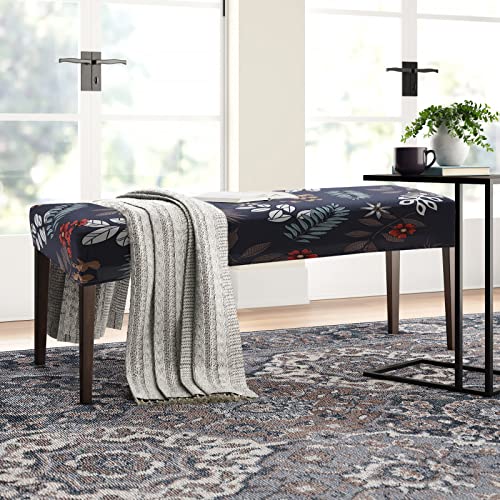 Fuloon Stretch Dining Bench Cover, Anti-Dust Removable Bench Slipcover Washable Seat Cushion Protector for Bedroom, Kitchen, Hotel, Banquet (Dark Blue) - color: Dark Blue