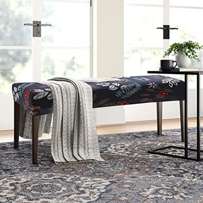 Fuloon Stretch Dining Bench Cover, Anti-Dust Removable Bench Slipcover Washable Seat Cushion Protector for Bedroom, Kitchen, Hotel, Banquet (Dark Blue) - color: Dark Blue