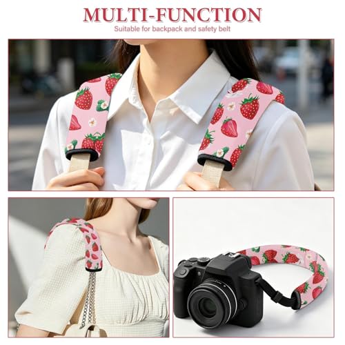 2 Pcs Seat Belt Cover for Kids, Strawberry Car Seat Strap Pads for Children, Soft Car Seat Belt Cushion Pads for Women Girls Babies Adults - color: Strawberry