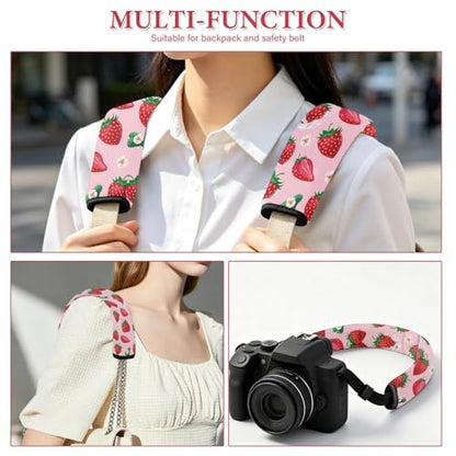 2 Pcs Seat Belt Cover for Kids, Strawberry Car Seat Strap Pads for Children, Soft Car Seat Belt Cushion Pads for Women Girls Babies Adults - color: Strawberry