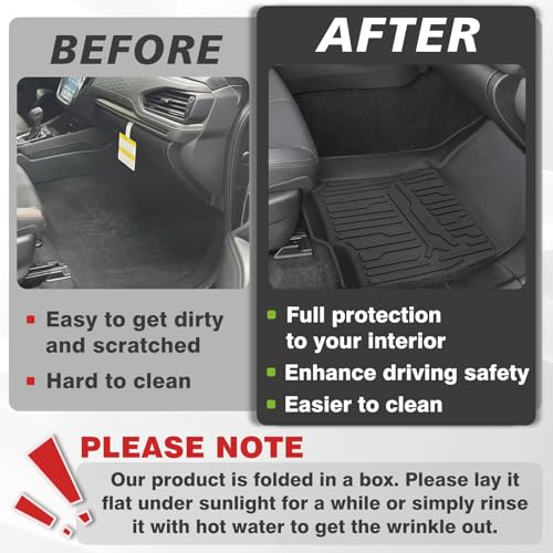 TripleAliners Floor Mats 1st & 2nd Row Compatible with 2025 2026 Subaru Forester Accessories TPE All-Weather Protection Floor Liner Anti Slip (Won't Fit Hybrid) - size: Forester | 2025+
