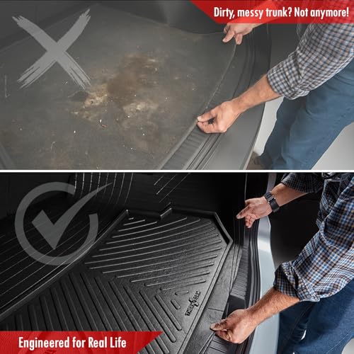 Universal Trunk Mat for SUV and Passenger Vehicles – All Weather Car Trunk Liners, Heavy Duty Rubber Cargo Liner for Back of SUV – Car Mats All Weather, Auto Floor Mats, Cargo Mat-Trunk Cover