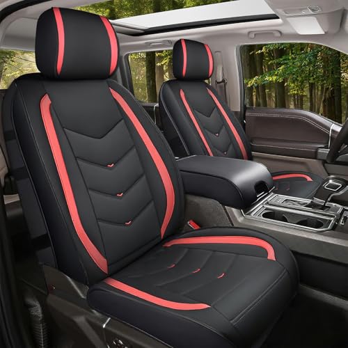 Nilight Car Seat Covers Custom Fit 2007-2024 Chevy Silverado GMC Sierra 1500 2500HD 3500HD Waterproof Wear-Resistant Faux Leather Anti Slip Cushion Set (2PCS Front Cover) - color: Front Sets 2 Seat, style: Chevy Silverado/GMC Sierra 2007-2024