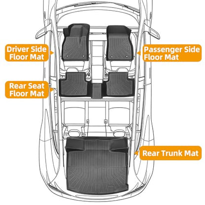 Floor Mats for Chevy Malibu 2013 2014 2015, Also for 2016 Chevrolet Malibu Limited, 8th gen Malibu Floor Mats for Malibu LS LT LTZ Eco, 1st & 2nd Row & Cargo Liner, TPE Anti-Slip Waterproof Duty - style: 5)2013-2015|Malibu|Floor&Cargo Mats