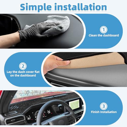 Dash Cover Mat for Toyota Tacoma 2024 2025 2026 Accessories Non-Slip Dashboard Cover Mat Sunshade UV Rays Protector Interior Accessories(Not fit HUD) - size: Compatible with Tacoma 2024-2026