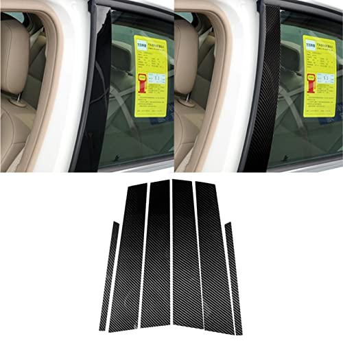 for Mercedes-Benz C Class W204 2007-2013 Real Soft Carbon Fiber Window B Pillar C Pillar Post Door Decoration Cover Trim Sticker Car Exterior Accessories - color: B&C Pillar