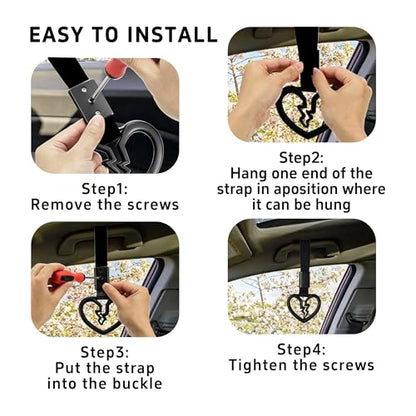 pson Broken Heart Car Handle Strap - color: Black
