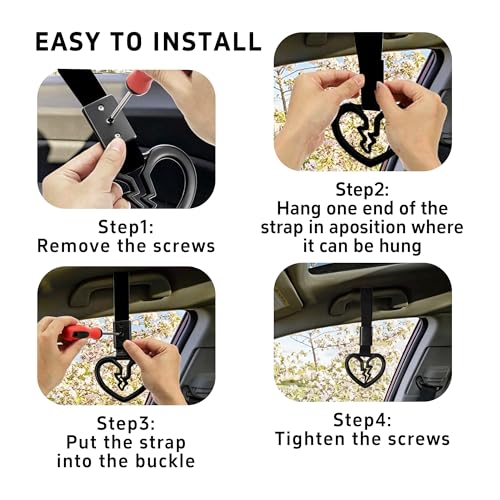 pson Broken Heart Car Handle Strap - color: Black