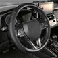 SEG Direct Car Steering Wheel Cover Standard Medium Size 14 1/2-15 inch, Non-Folding Packaging, Heavy Duty, Non-Slip, Black Microfiber Leather with Carbon Fiber Pattern - color: 1. Black with Carbon Fiber Pattern, size: Standard size[14 1/2''-15'']