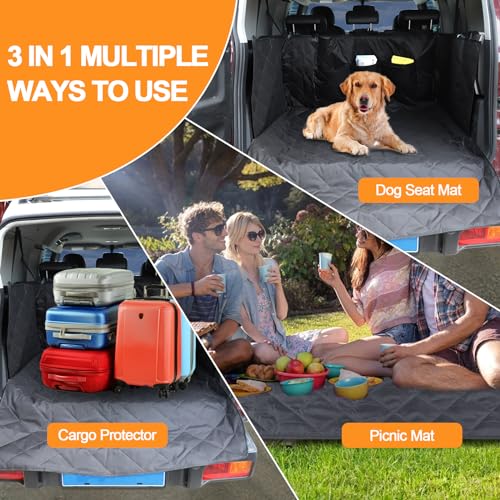 Cargo Liner for Dogs Compatible with Toyota FJ Cruiser 2007-2021, Pet Dog Trunk Cargo Liner, Waterproof Anti-Dirty Pet Cargo Cover Dog Seat Mat, with Bumper Flap Protector (Black) - color: Black