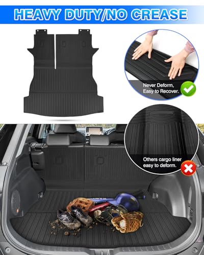 Rav4 Cargo Liner - Trunk Mat Fits for Toyota Rav4 2019-2025 (Include Hybrid), All Weather Cargo Mat with Backrest Mat for Rav 4 Accessories, Heavy Duty Car Mats, Car Accessories - size: 2)Toyota RAV4 19-25