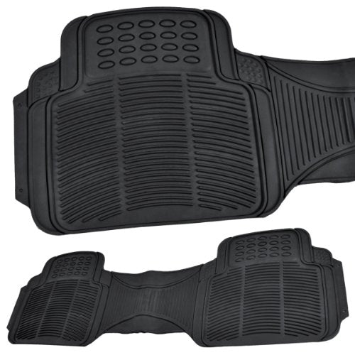 BDK Contour Liners - Original Heavy Duty Rubber Floor Mats for Car SUV Truck & Van - All Weather Protection (Original)