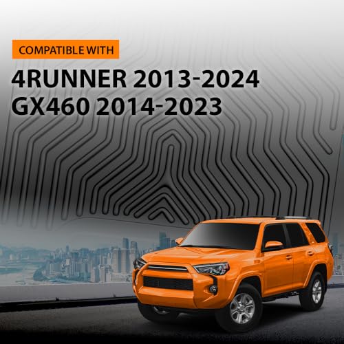 G-PLUS Floor Mats for Toyota 4Runner 2013-2024 & Fit Lexus GX460 2014-2023(Only for 5 Seats),All Weather TPE Custom Fit Floor Liner 1st & 2nd Row Heavy Duty Car Mats - size: 13-24|Fit Toyota 4Runner 5-Seat|3PCS
