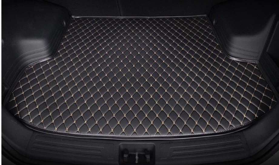 Custom Car Cargo Mat Car Boot Liner Waterproof Anti-Slip All Weather Protection Leather Material, Compatible with 99% Car Model Trunk Carpet Liners (Black Beige) - color: Black beige